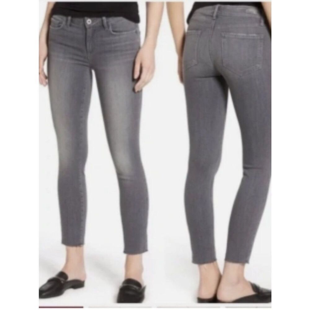 EUC PAIGE Verdugo Ankle Skinny Raw Hem Jean Sea Salt Grey in Size 29